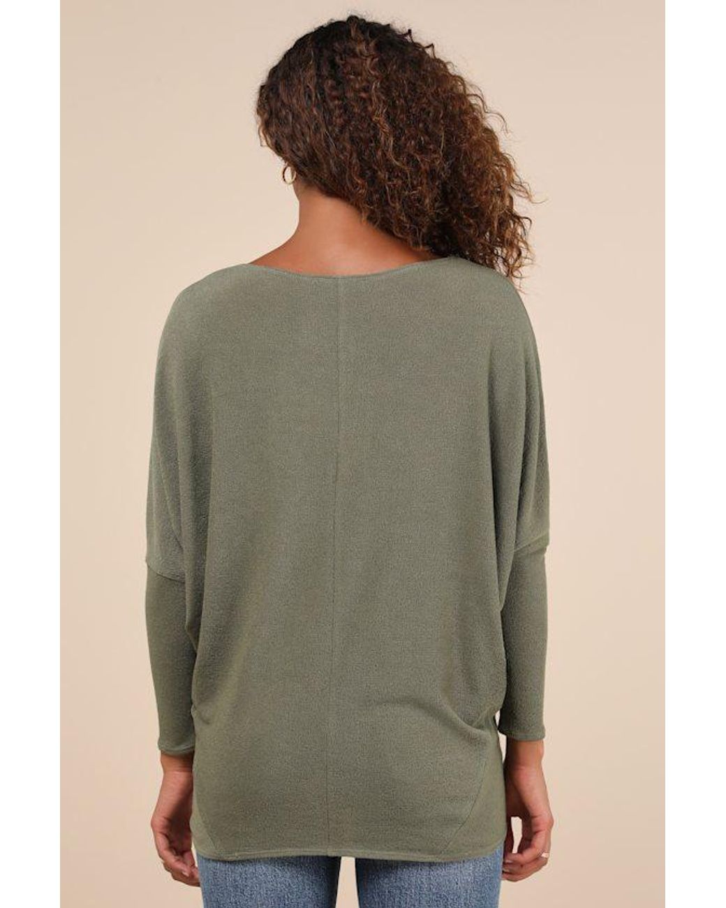 Lulus Basics Green Verla Dolman Sleeve Sweater Top