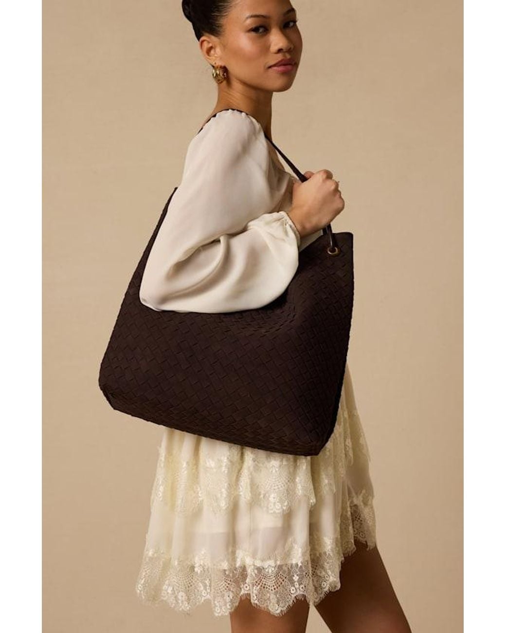 Lulus Black Alba Dark Woven Tote Bag