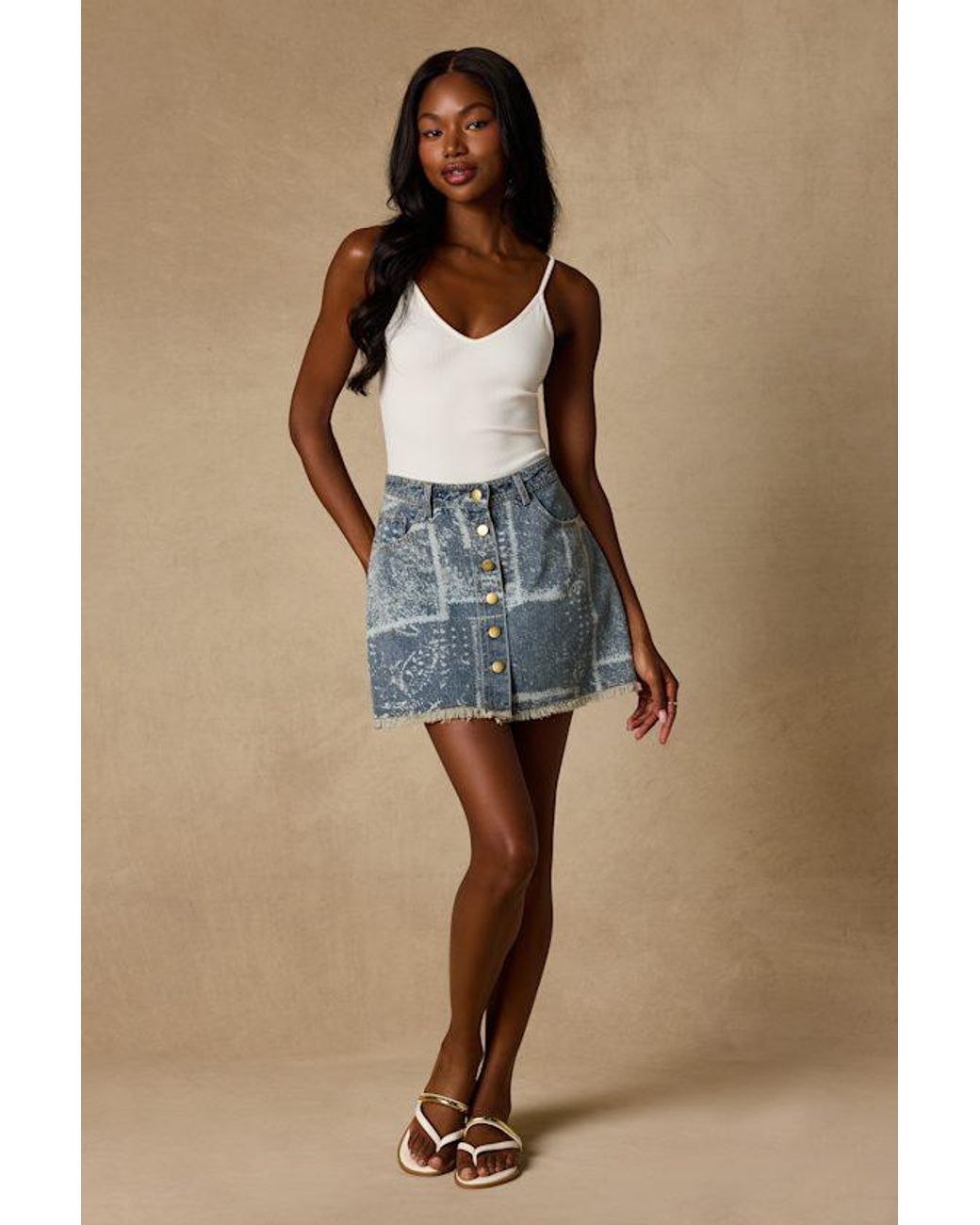 Lulus Blue Hayzel Light Wash Denim Button-Front Mini Skirt