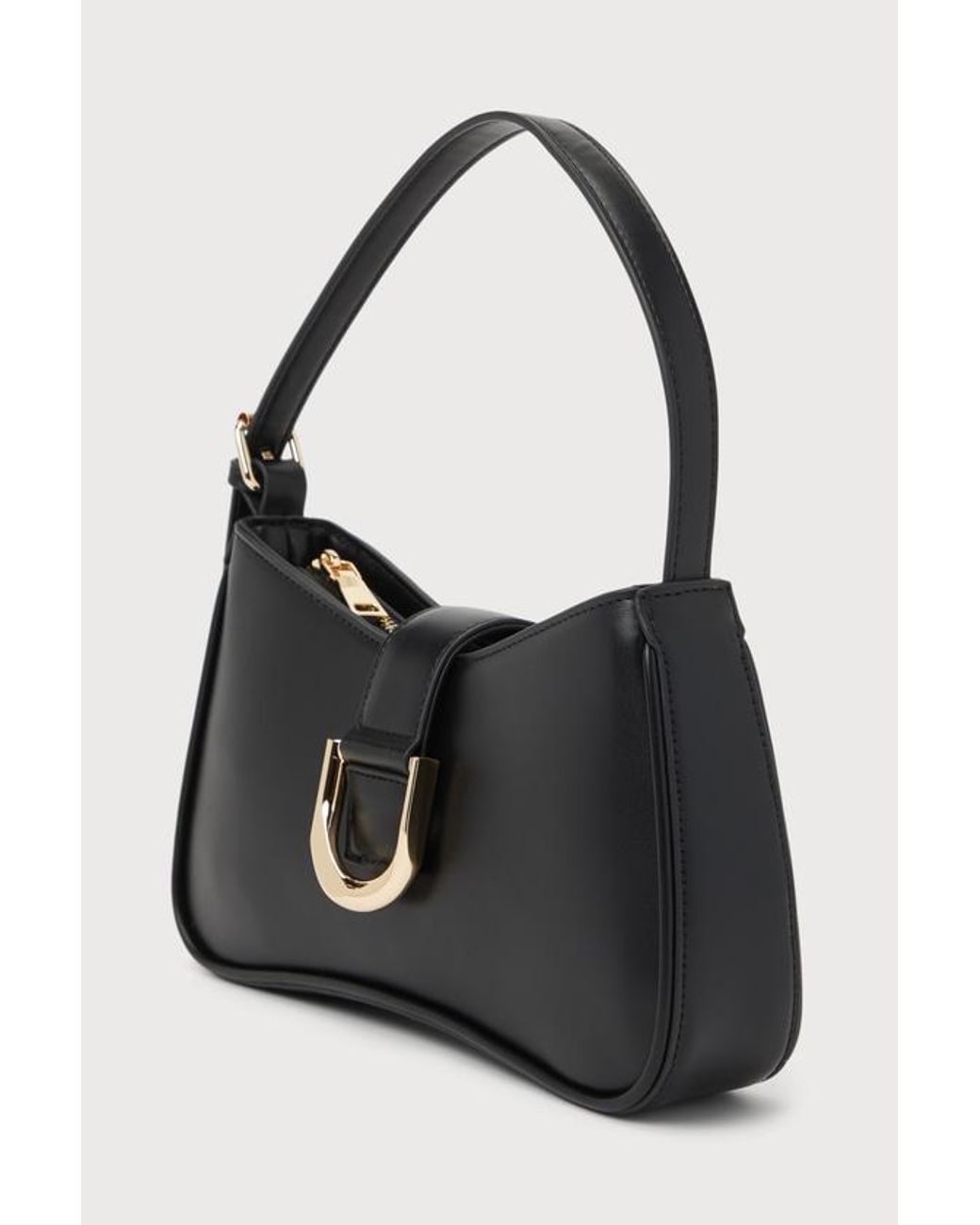 Lulus White Oh-So Chic Buckle Shoulder Bag