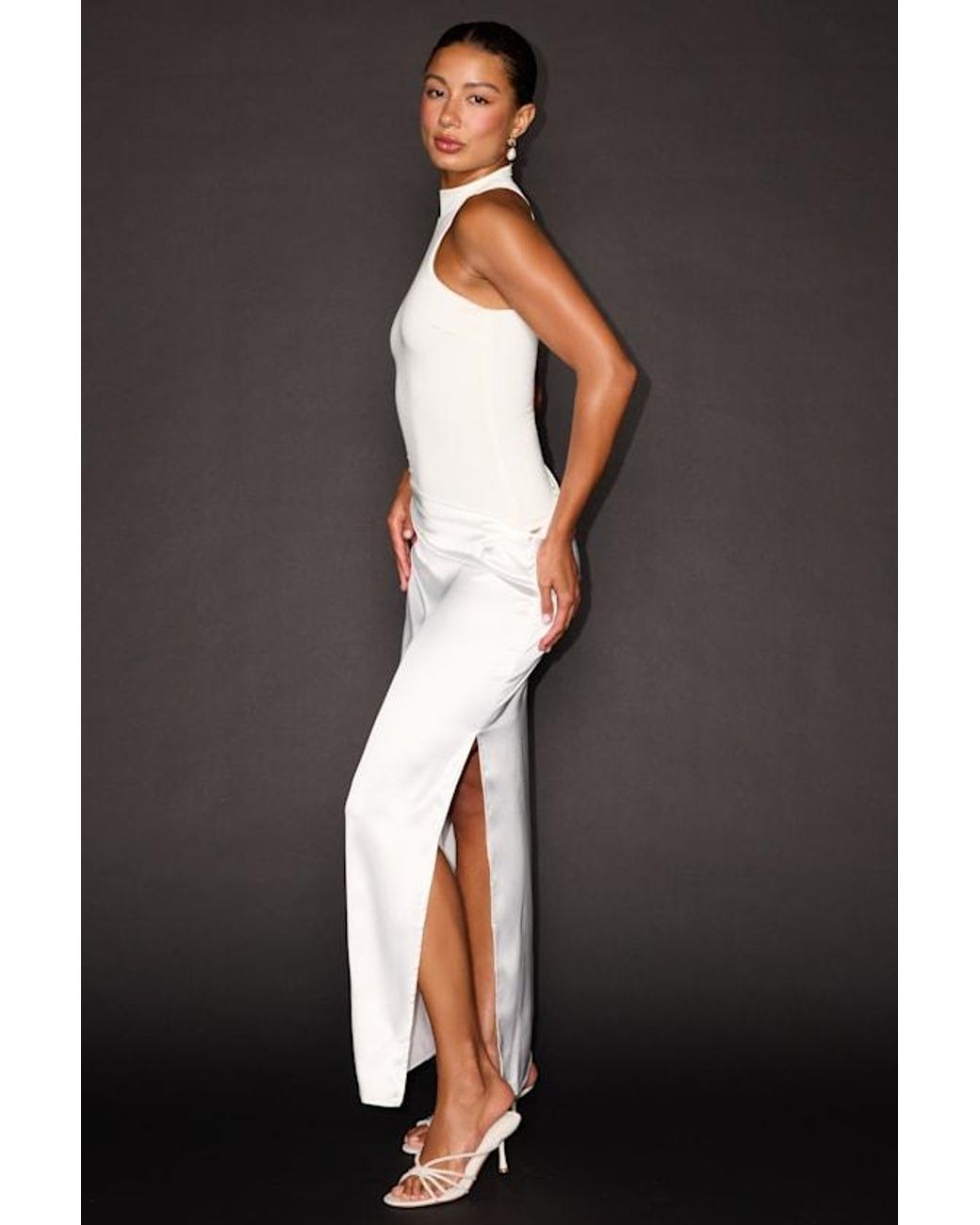 Lulus Black Joss Mixed Media Two-Piece Maxi Dress