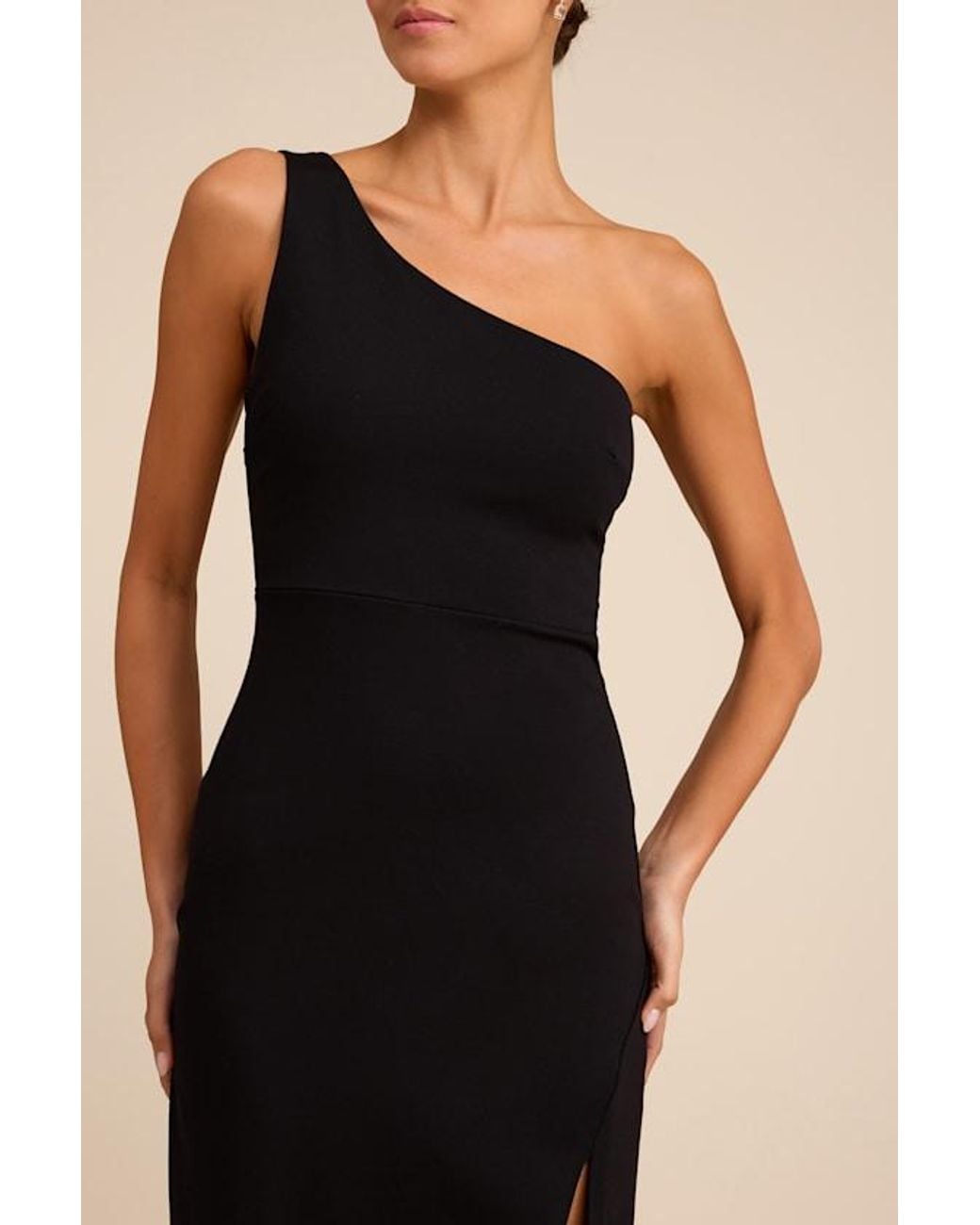 Lulus Black Good Times Only One-Shoulder Maxi Dress