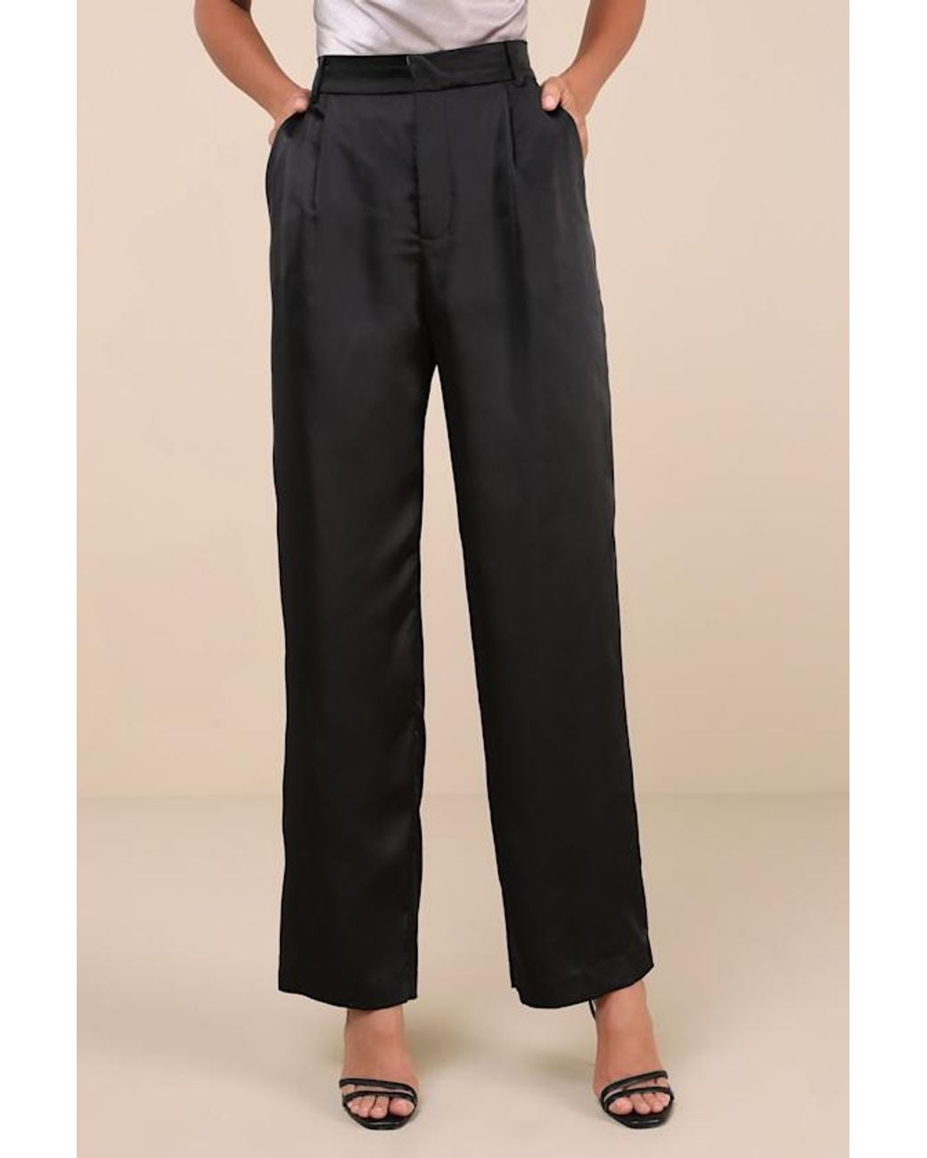 Lulus Natural Flawless Behavior High-Rise Straight Leg Pants