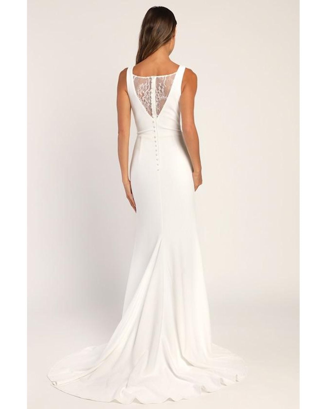 Lulus Natural Long-Lasting Love Lace V-Neck Mermaid Dress