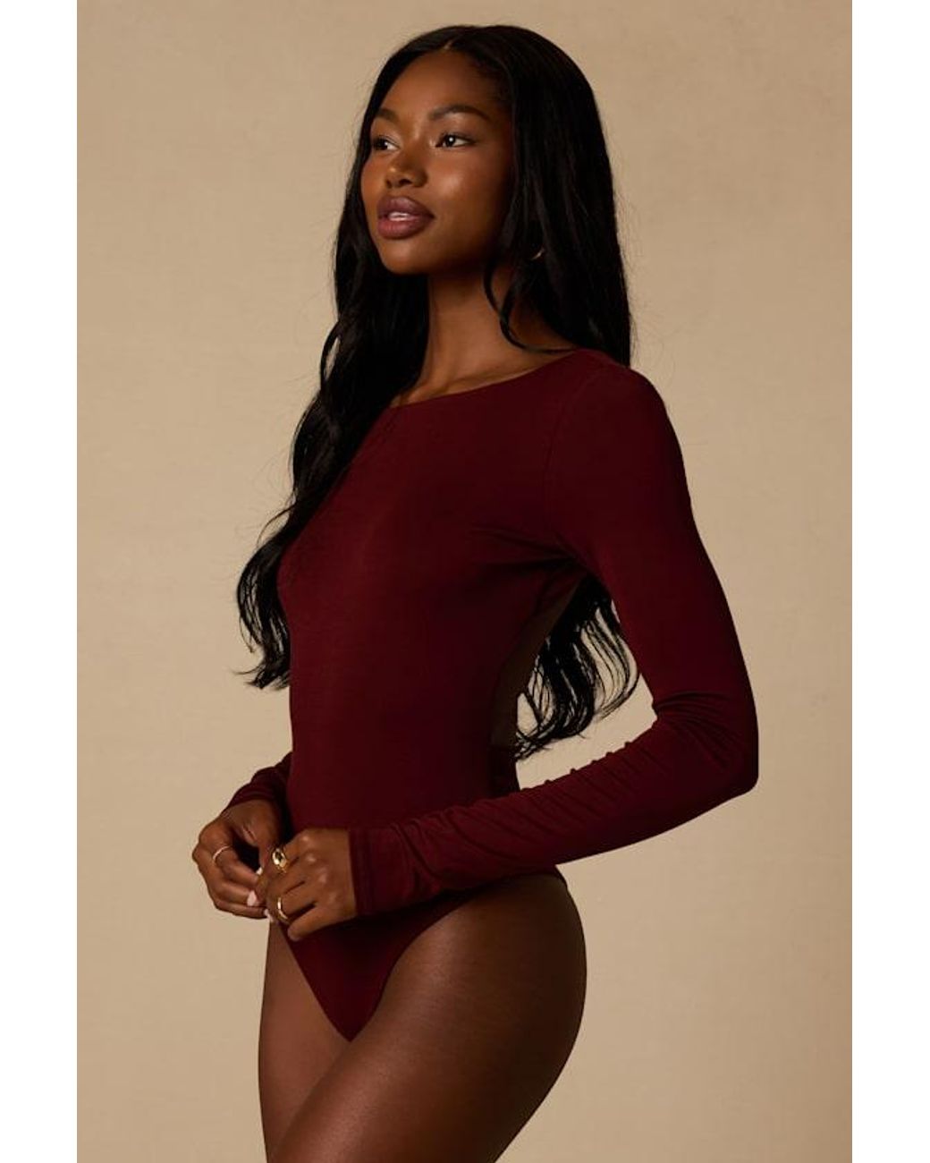 Lulus Blue Lusa Jersey Knit Lace-Up Bodysuit