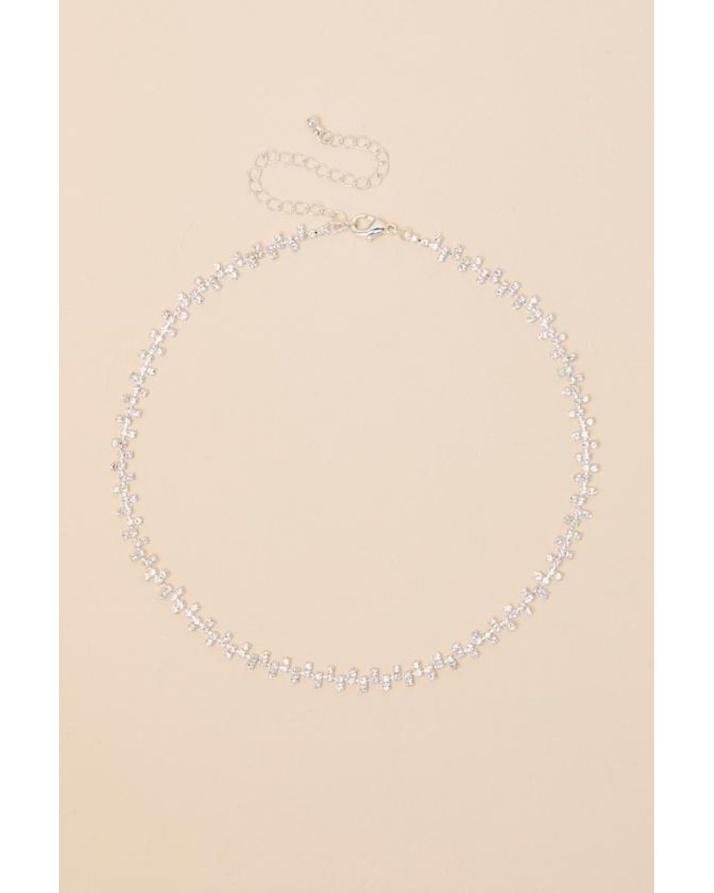 Lulus Black Praise Rhinestone Choker Necklace