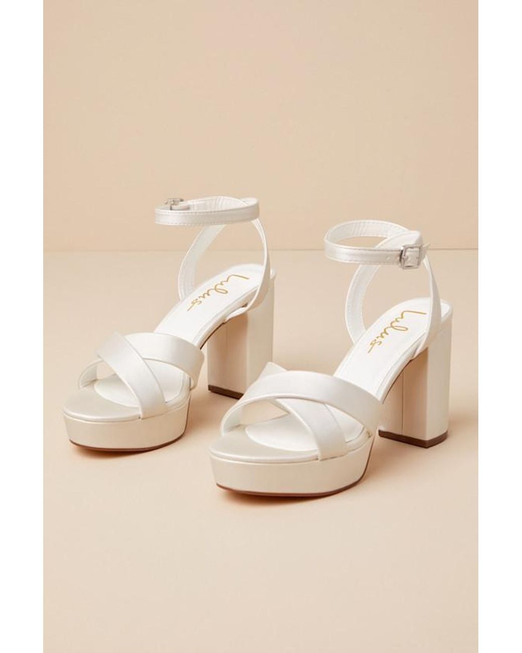 Lulus Natural Selah Ankle Strap Heels