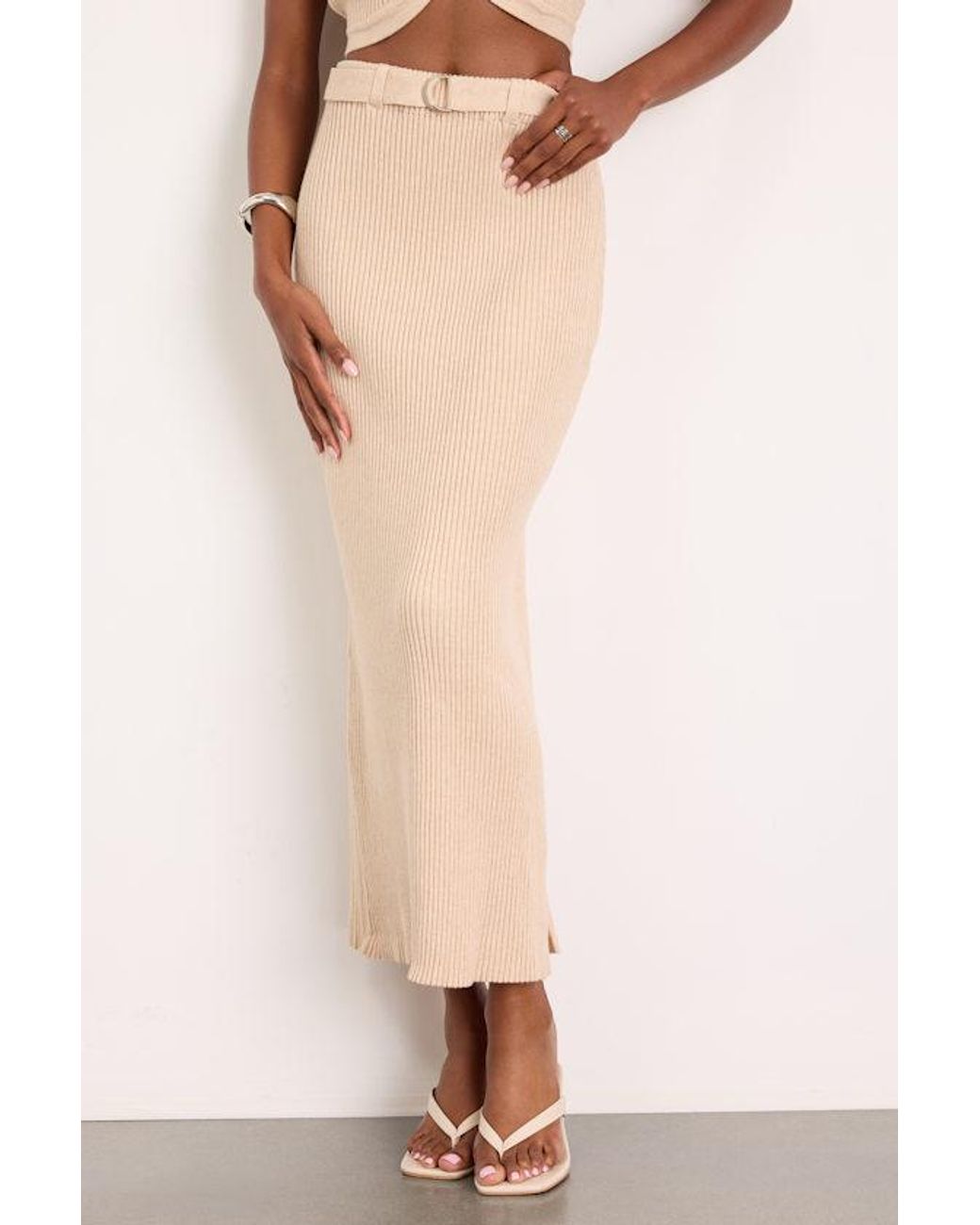 Lulus White Mariah Cream Ribbed Two-Piece Sweater Midi Dress