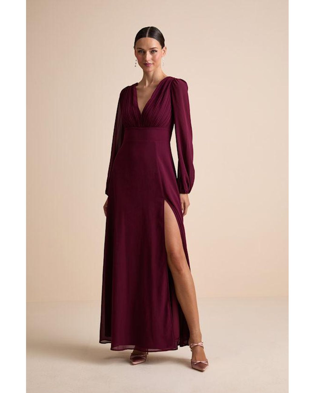 Lulus Purple Marvelous Affair Pleated Lace-Up Maxi Dress