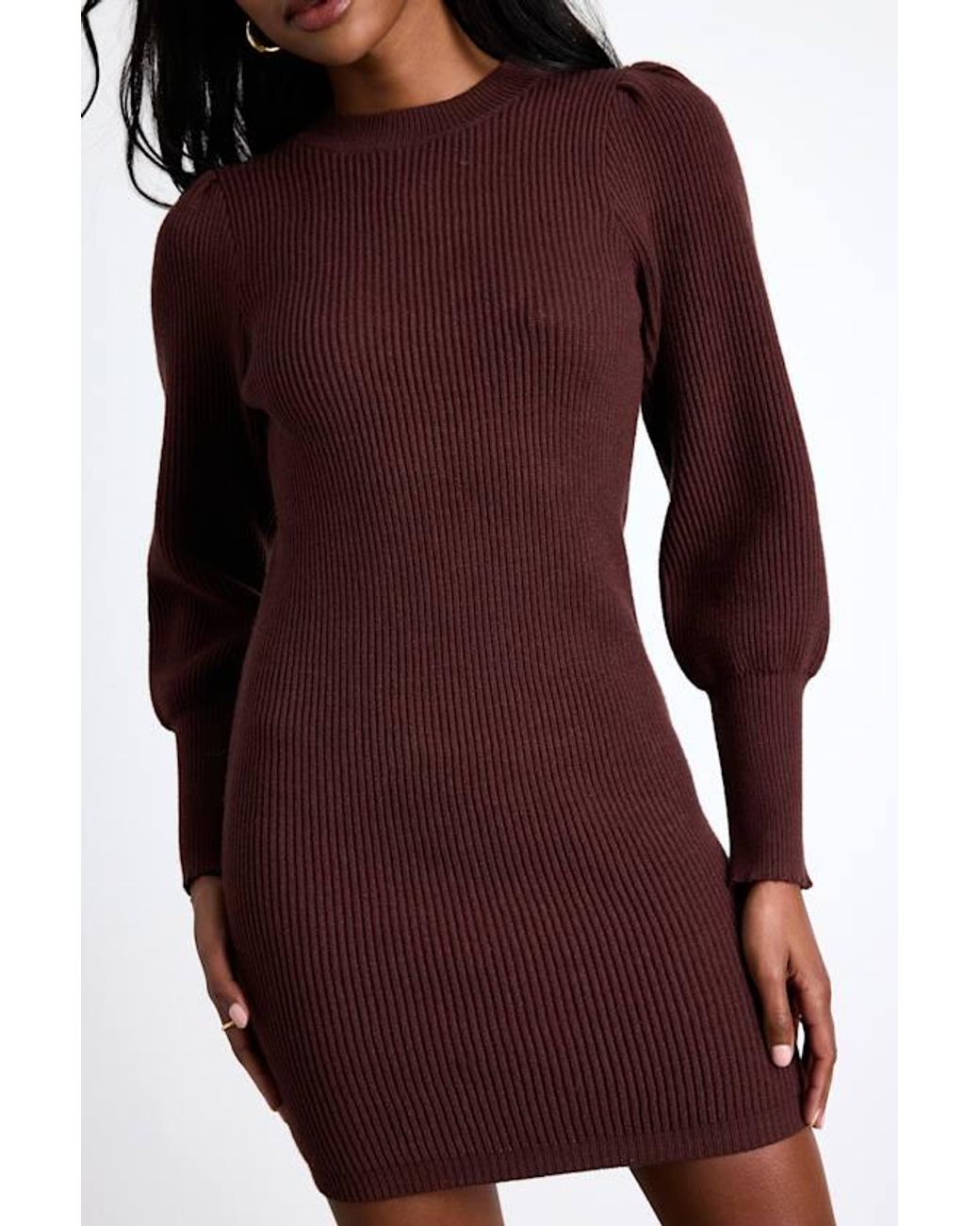 Lulus Red Loving You Fondly Ribbed Knit Sweater Dress