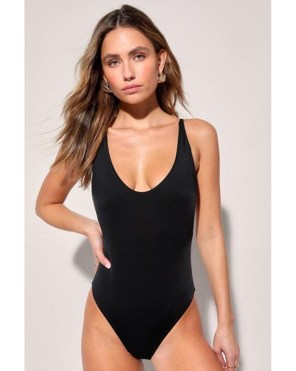 Lulus Black Myrna One-Piece Swimsuit
