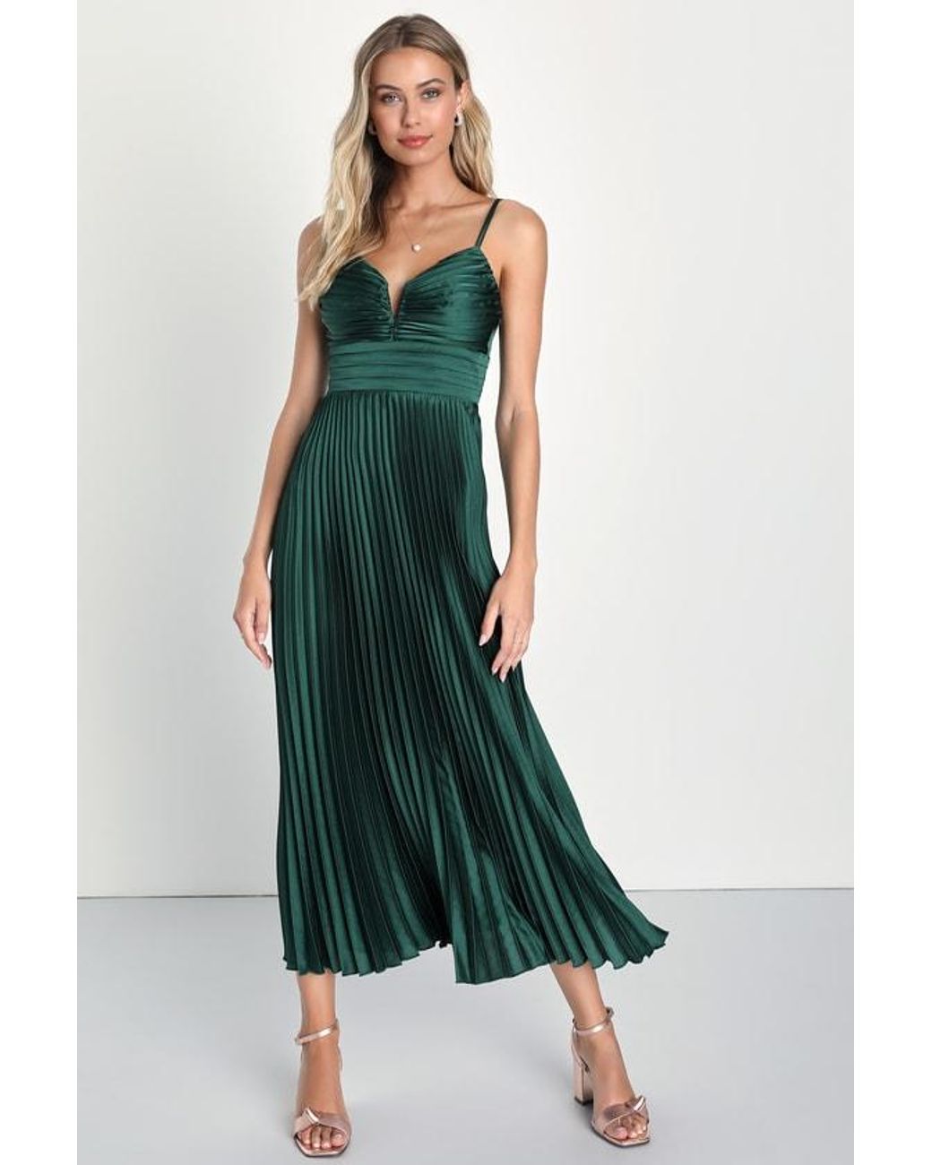 sachin and babi light blue dress Sofia Dress in Mallard Green Silk – Lalage Beaumont main image 1