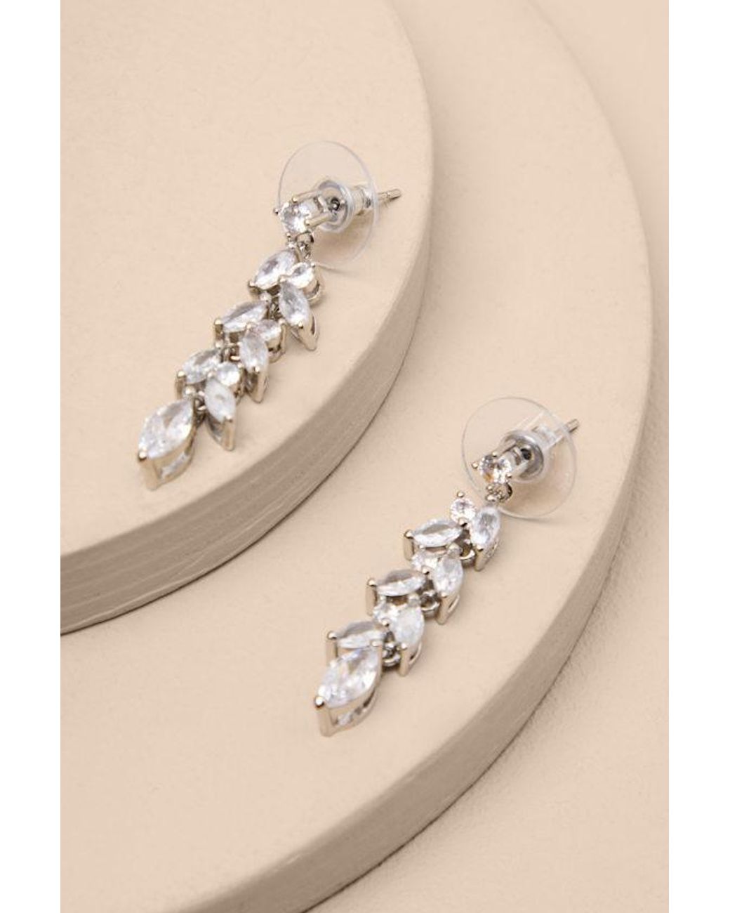 Lulus Black Bristol Rhinestone Leaf Drop Earrings