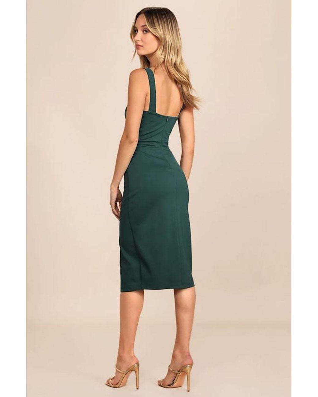 Lulus Blue Baby, You'Re The One Sleeveless Bodycon Midi Dress