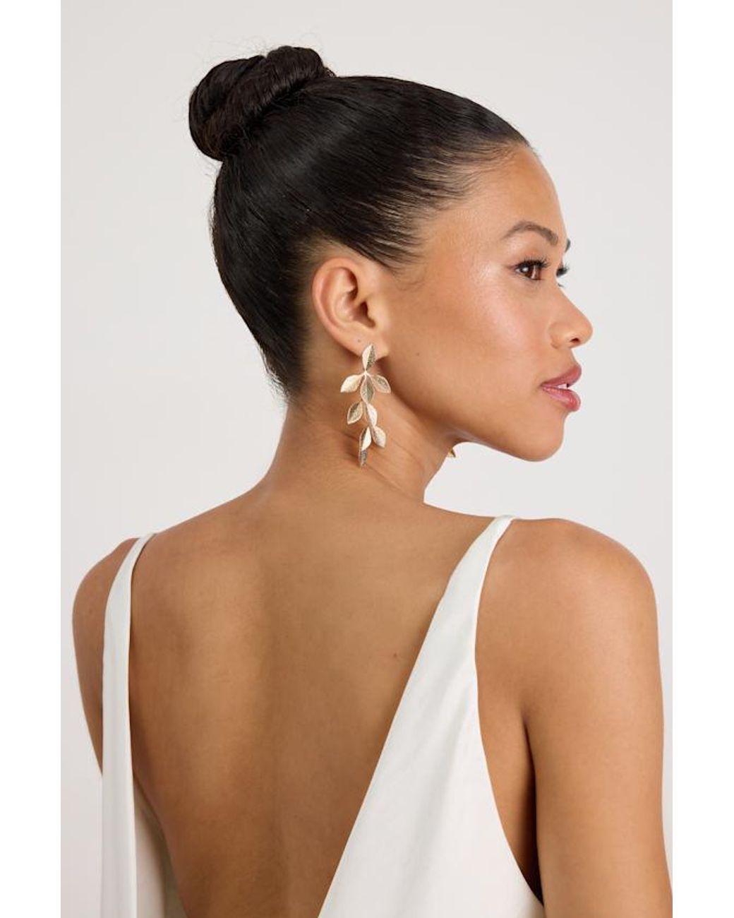 Lulus Brown Pada Leaf Drop Earrings