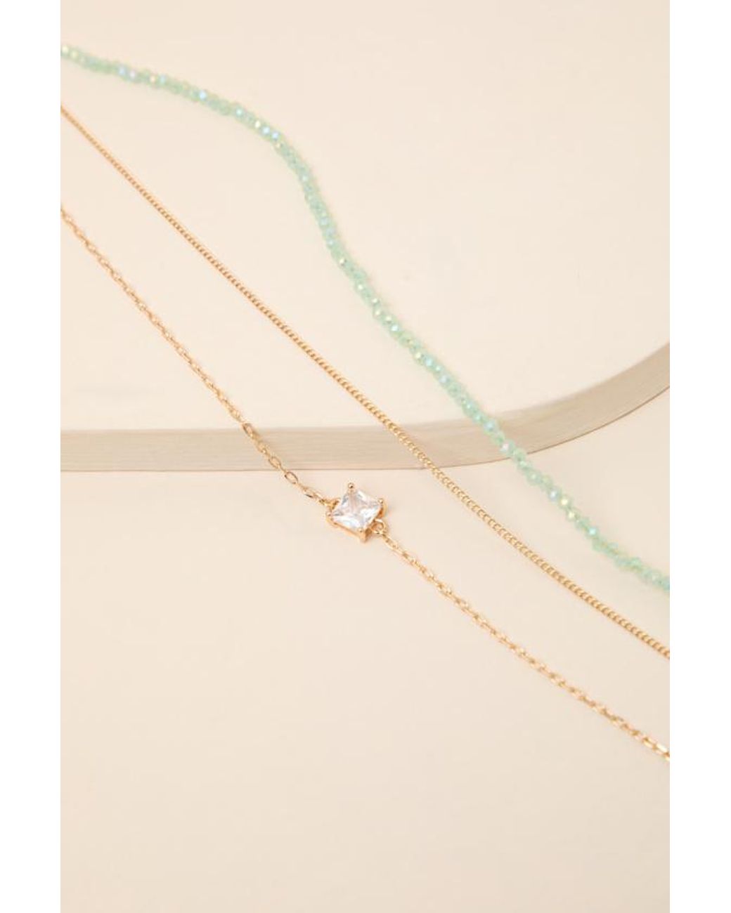 Lulus Metallic Meleta Beaded Layered Necklace