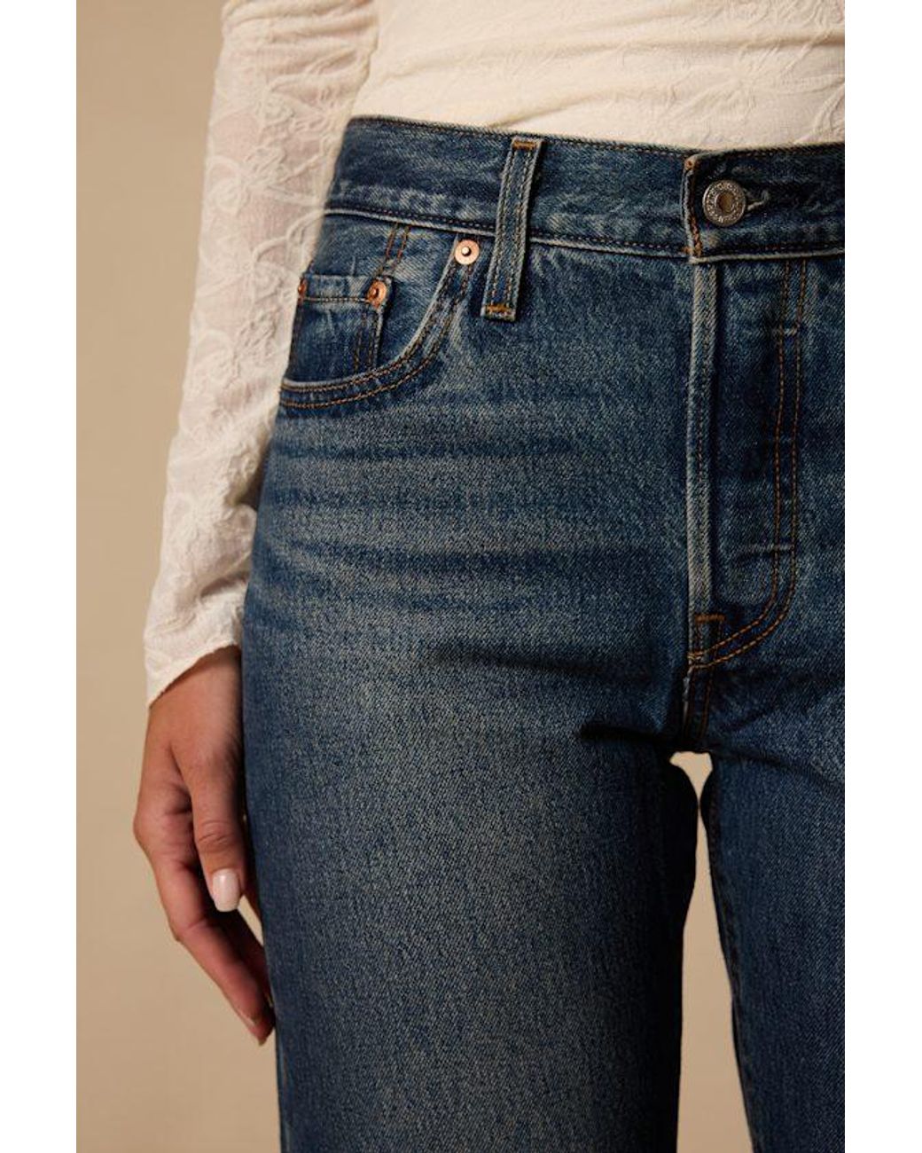 Levi's Blue 501 '90S Dark Wash Straight Leg Jeans