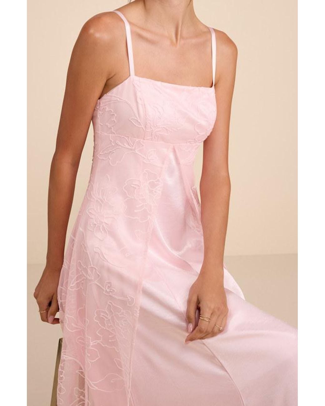 Lulus Pink Mitzie Embroidered Maxi Dress