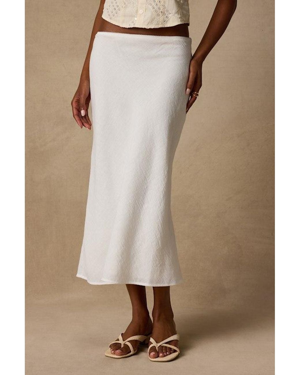 Lulus Brown Pleasant Poise High-Rise A-Line Midi Skirt