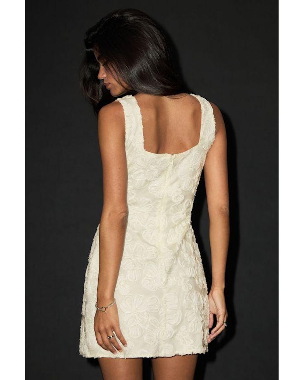 Lulus Black Evara Floral Applique A-Line Mini Dress