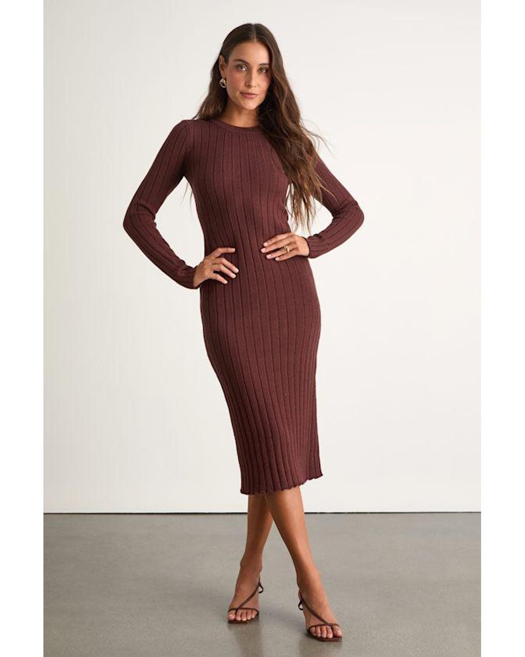Lulus Red The Best Yet Ribbed Bodycon Sweater Dress