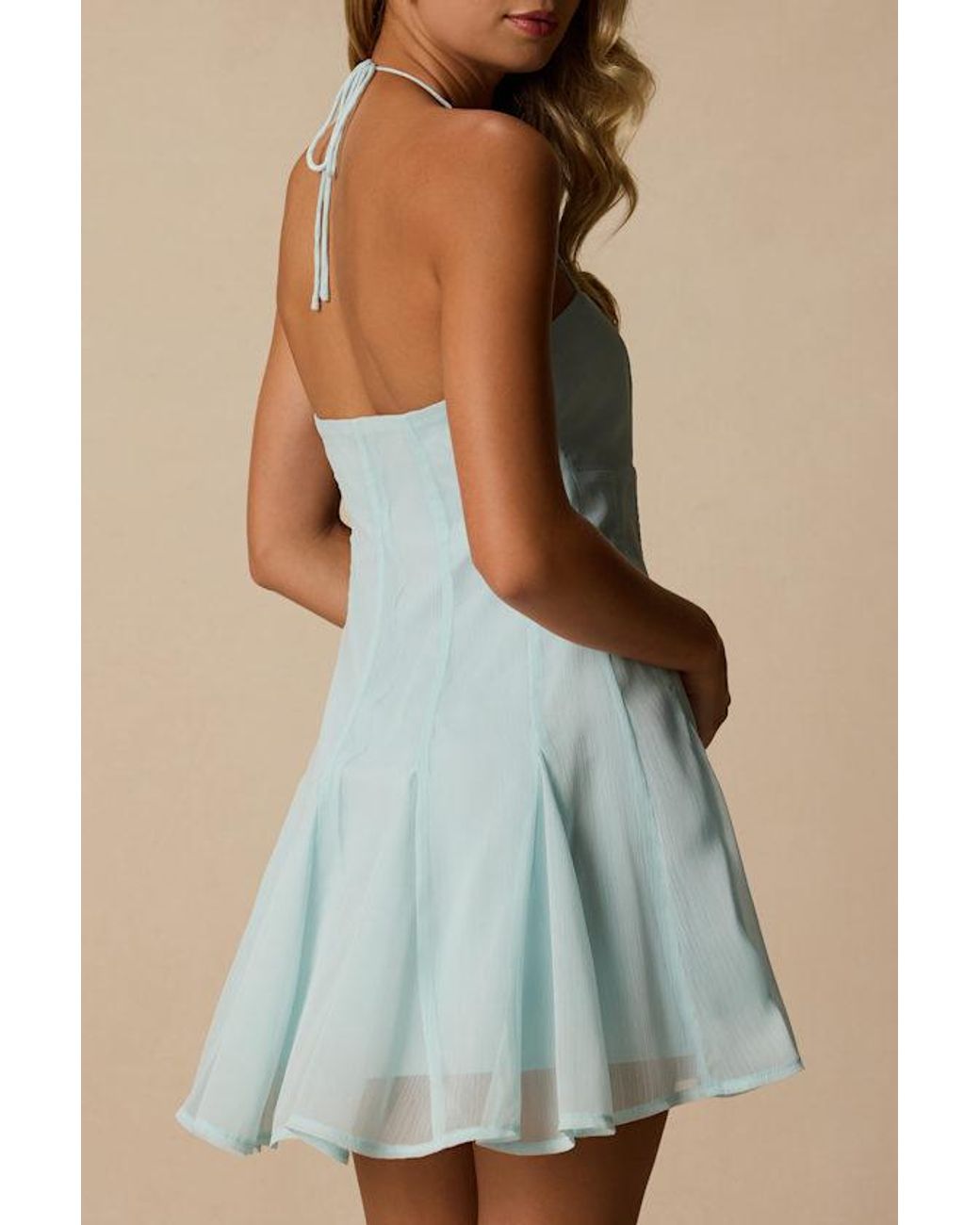 Lulus Blue Sophrina Halter Mini Dress
