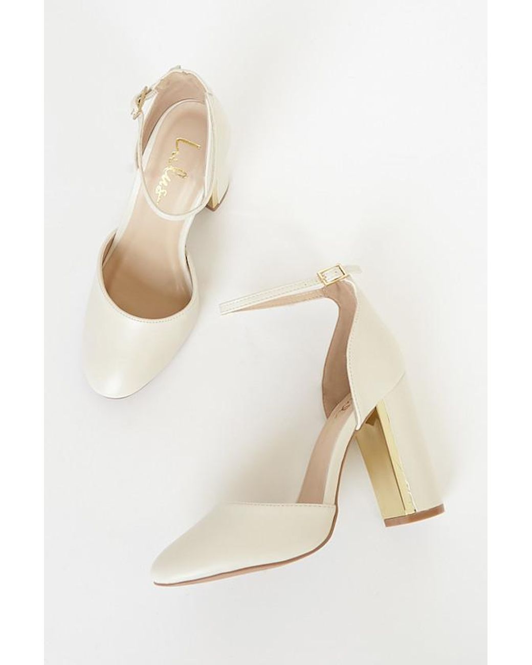 Lulus Gray Laura Off Ankle Strap Heels