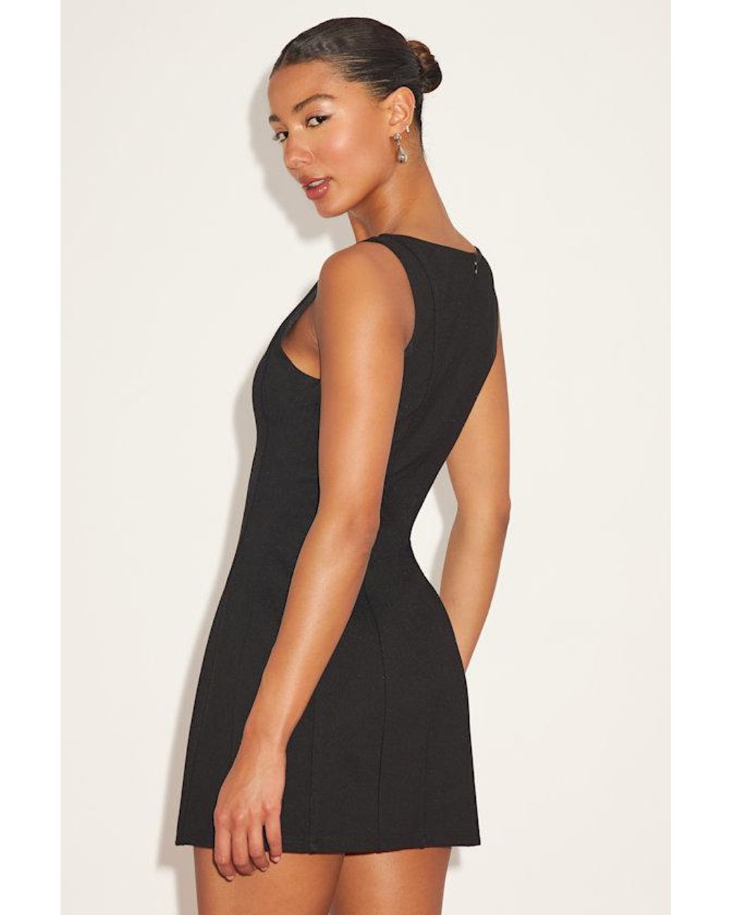 Lulus Black Lavonne Sleeveless Boat Neck Mini Dress