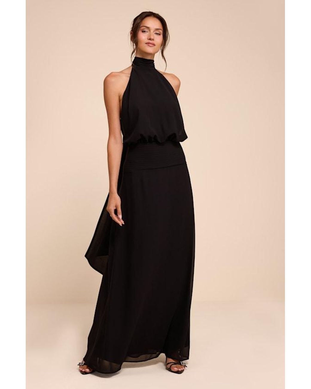 Lulus Black Kenzie Backless Maxi Dress