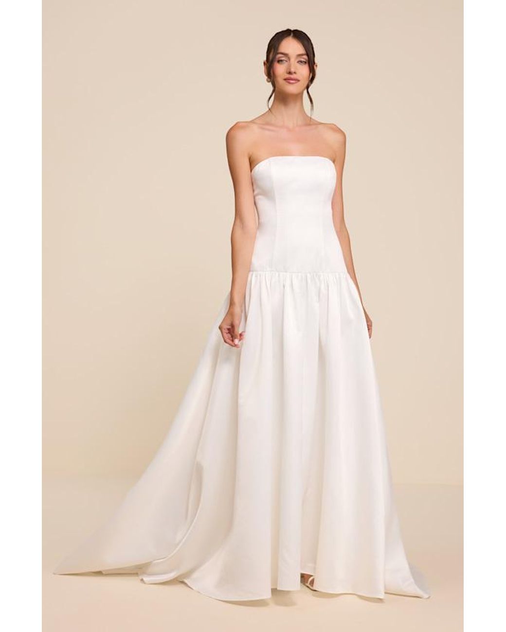 Lulus Black Florence Strapless Drop Waist Wedding Dress
