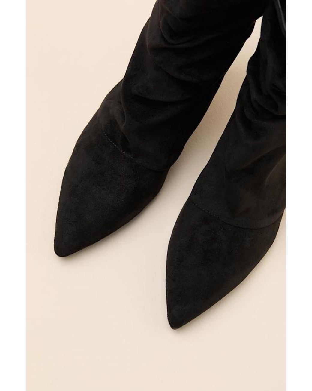 Lulus Black Randy Suede Ruched Ankle Booties