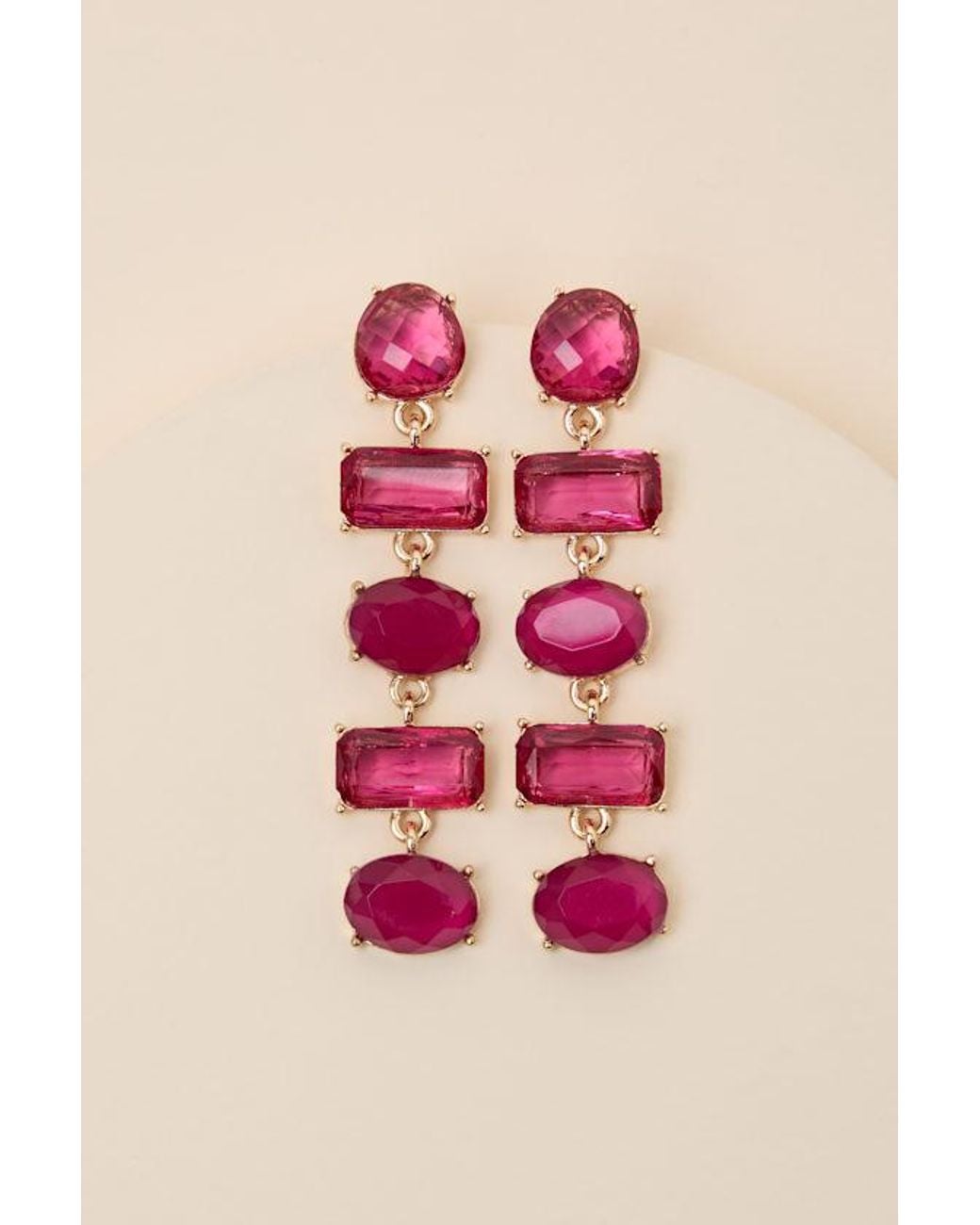 Lulus Brown Chateau Rhinestone Drop Earrings