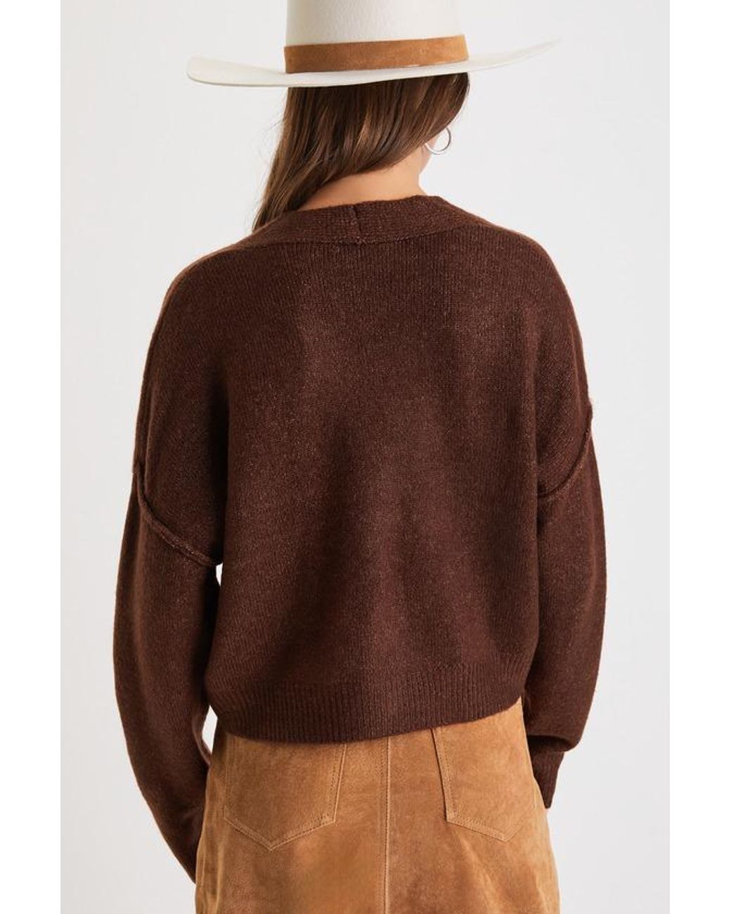 Lulus Brown Cozy Ease Heather Button-Up Cropped Cardigan Sweater