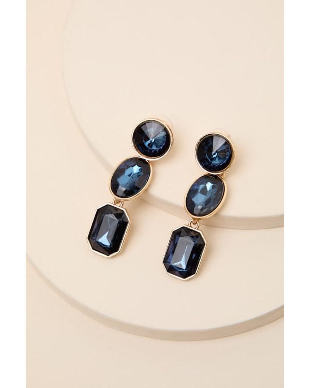 Lulus Brown Zephyr Rhinestone Drop Earrings