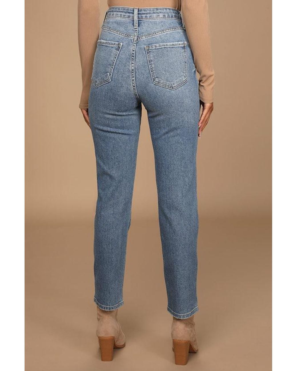 Just Black Blue Forever A Trend Light Wash High-Rise Mom Jeans