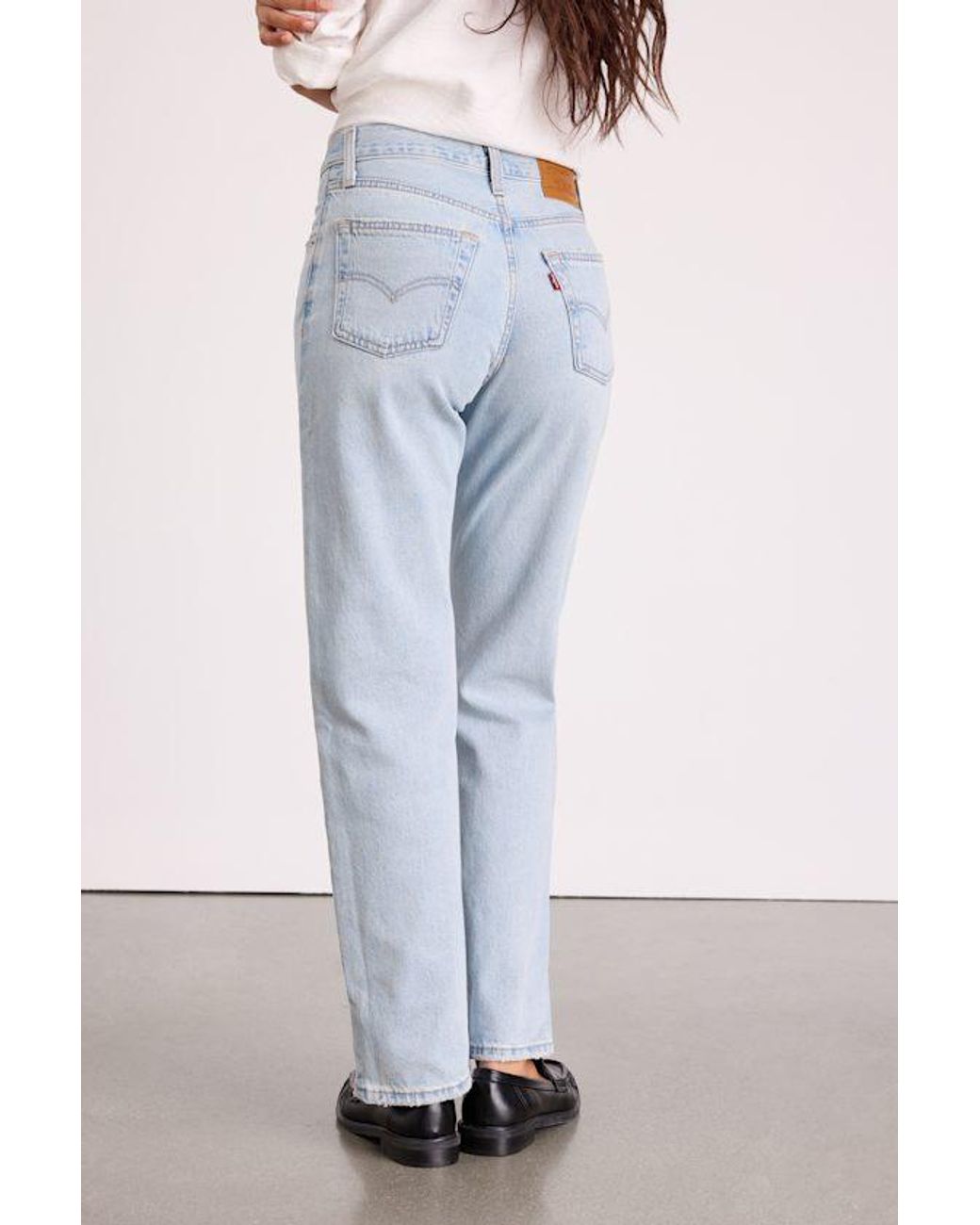 Levi's White Easy Dad Light Wash High-Rise Jeans