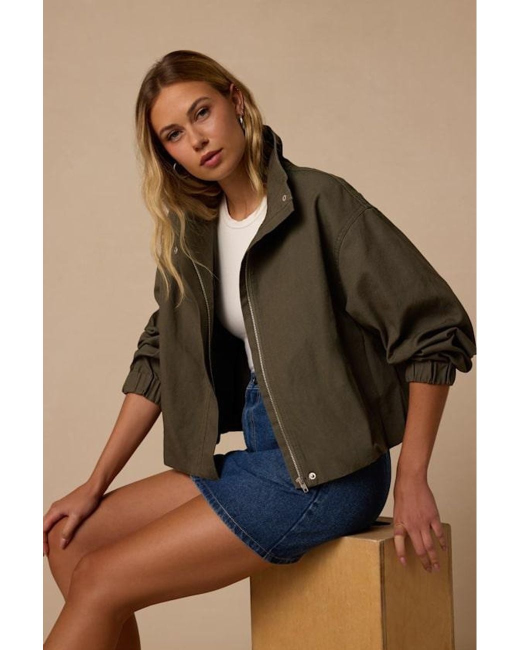 Lulus Green Malena Dark Zip-Up Jacket