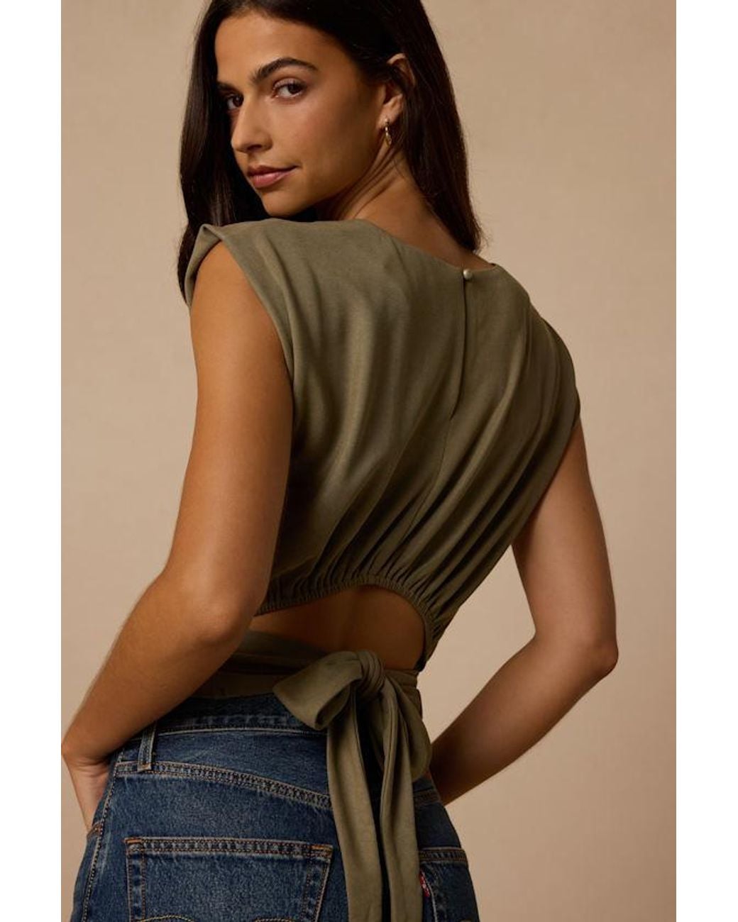 Lulus Brown Chastin Tie-Back Top