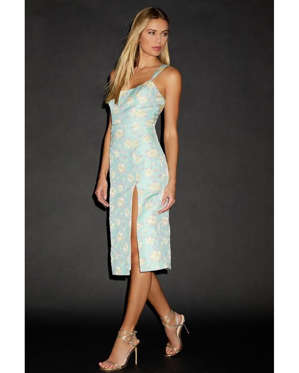 Lulus Multicolor Immaculate Chicness Floral Brocade Midi Dress