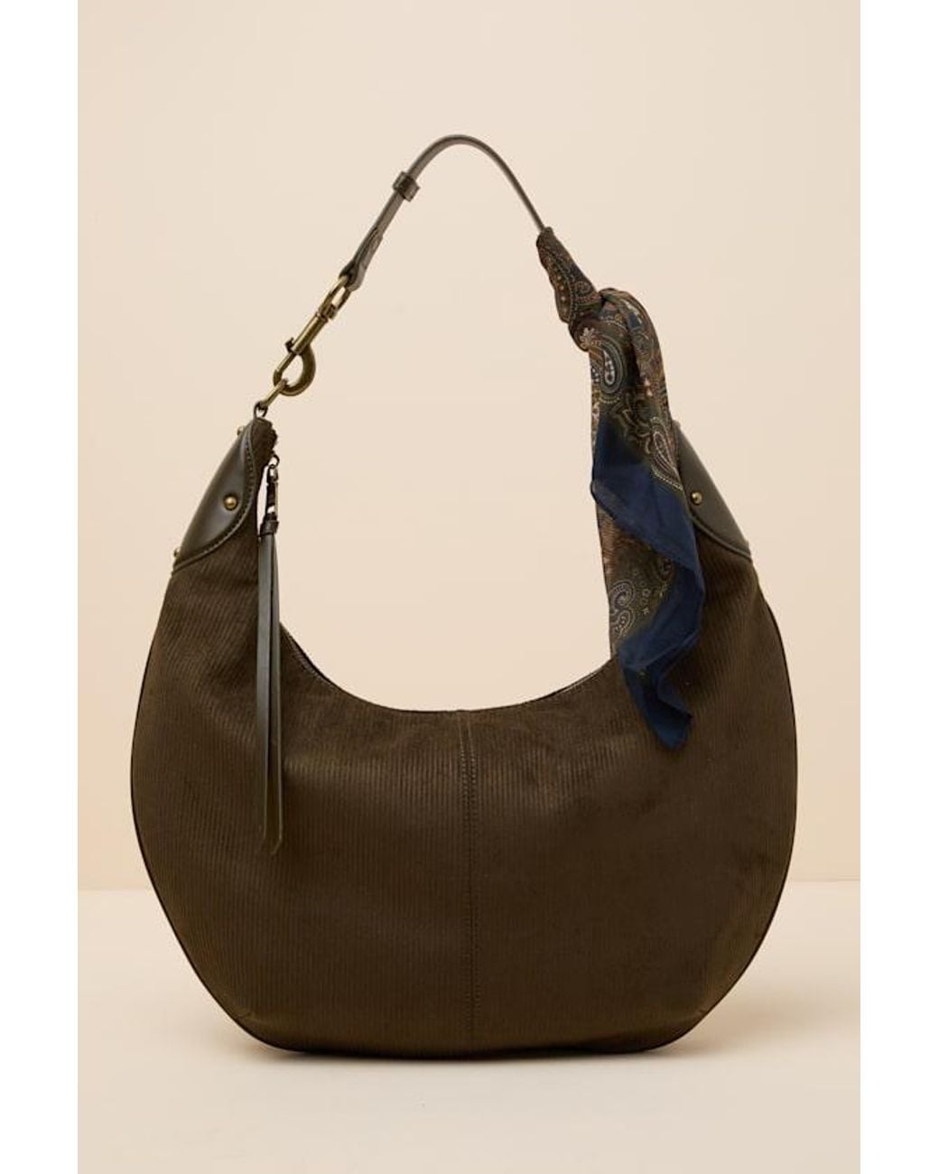 Steve Madden Black Olga Suede Scarf Shoulder Bag
