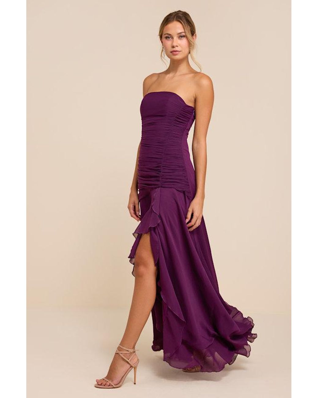 Lulus Purple Zuri Plum Strapless Maxi Dress