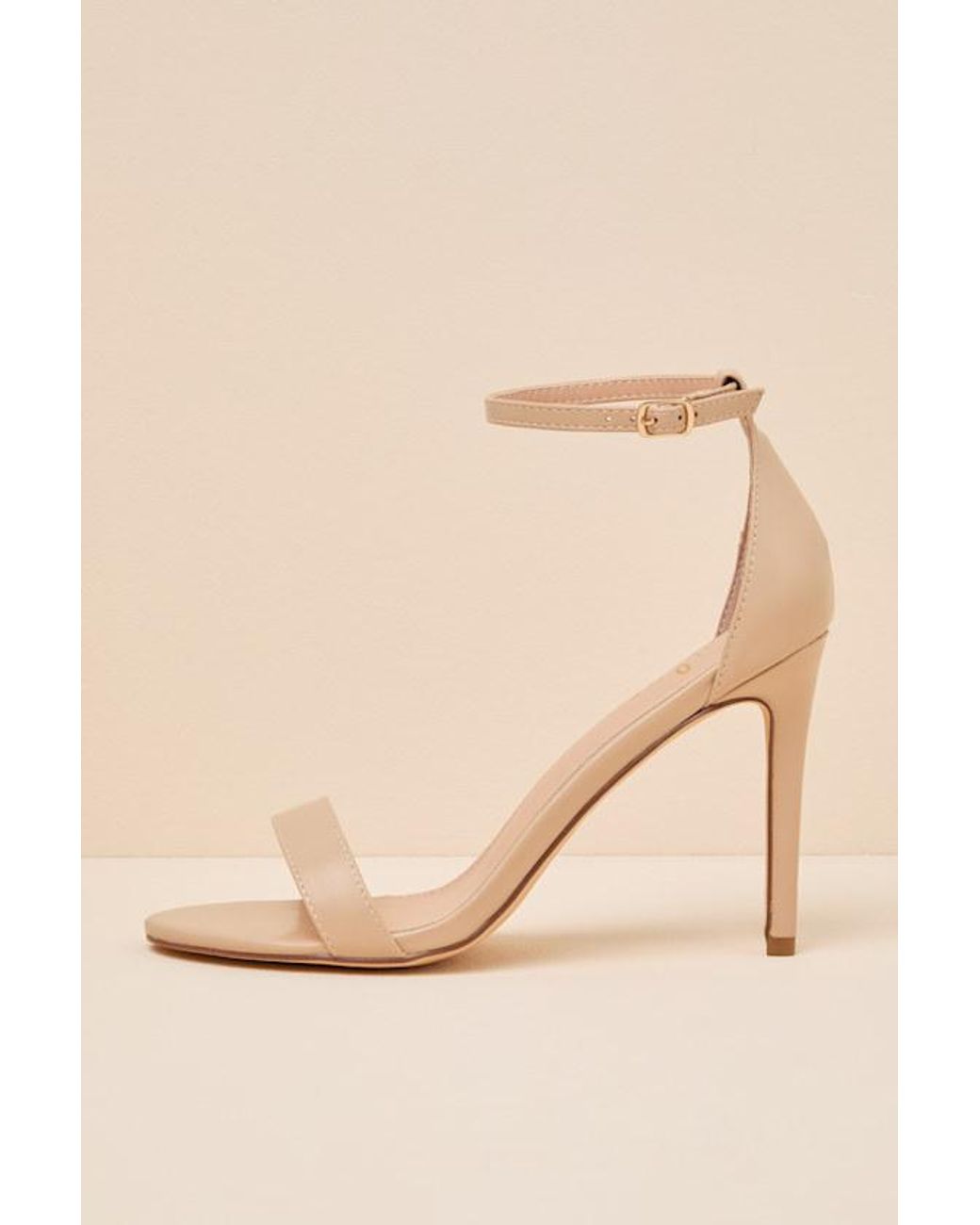 Lulus Natural Cerelia Light Nude Ankle Strap Heels