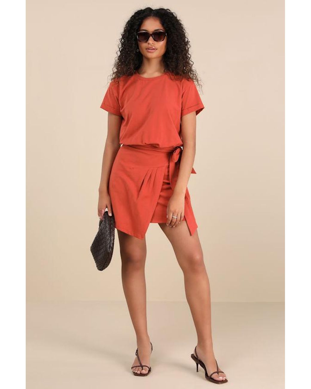 mini pink dress Mabella Embellished Heart-Detail Cowl-Neck Mini Dress in Pink