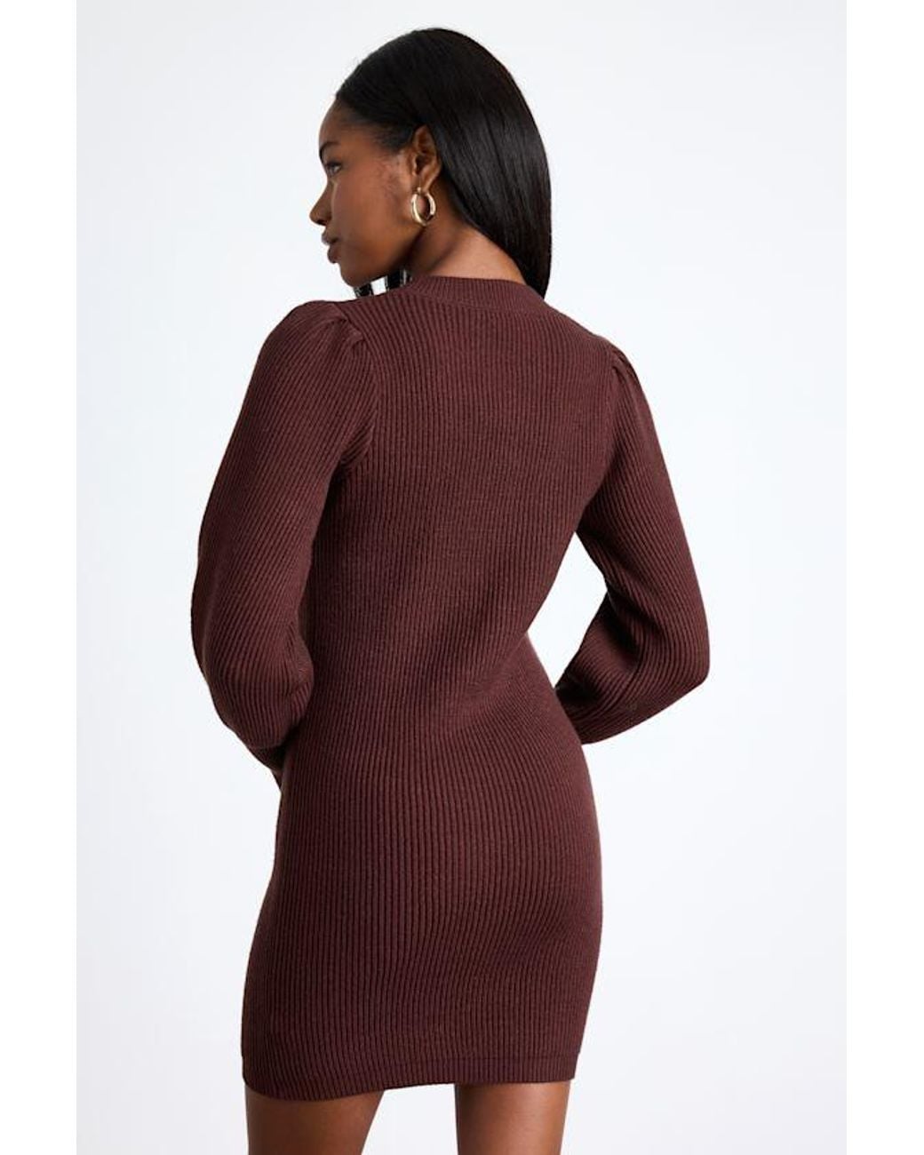 Lulus Red Loving You Fondly Ribbed Knit Sweater Dress