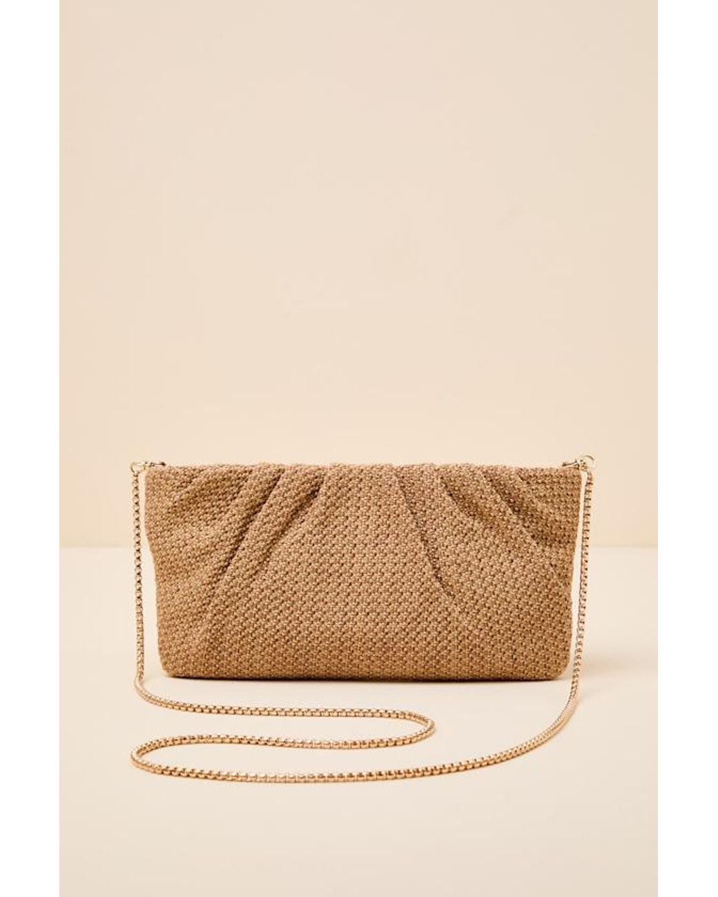 Steve Madden Palomaa Natural Raffia Crossbody Clutch | Lyst UK