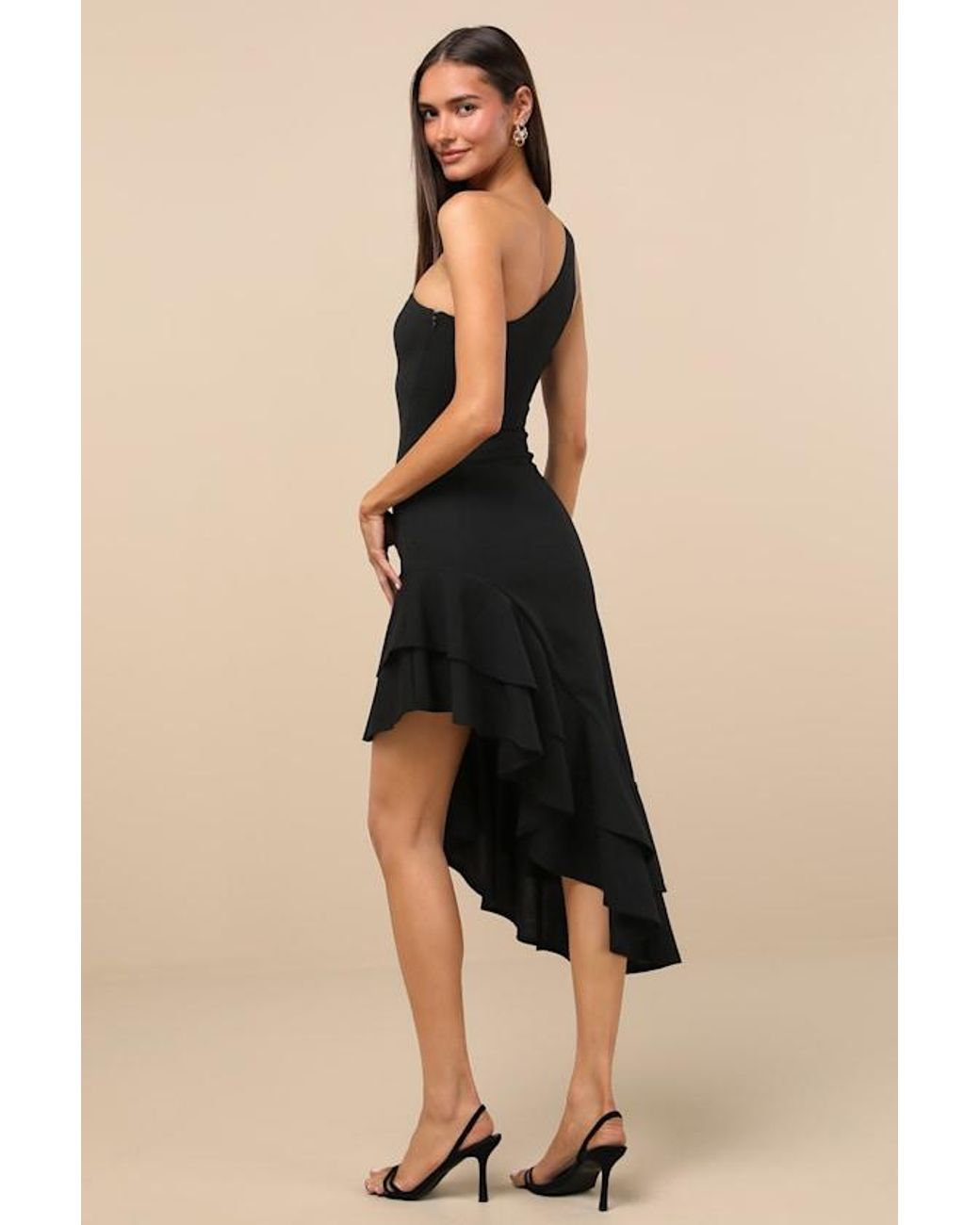 strapless open back dress Women's Off-White One Shoulder Midi Dress