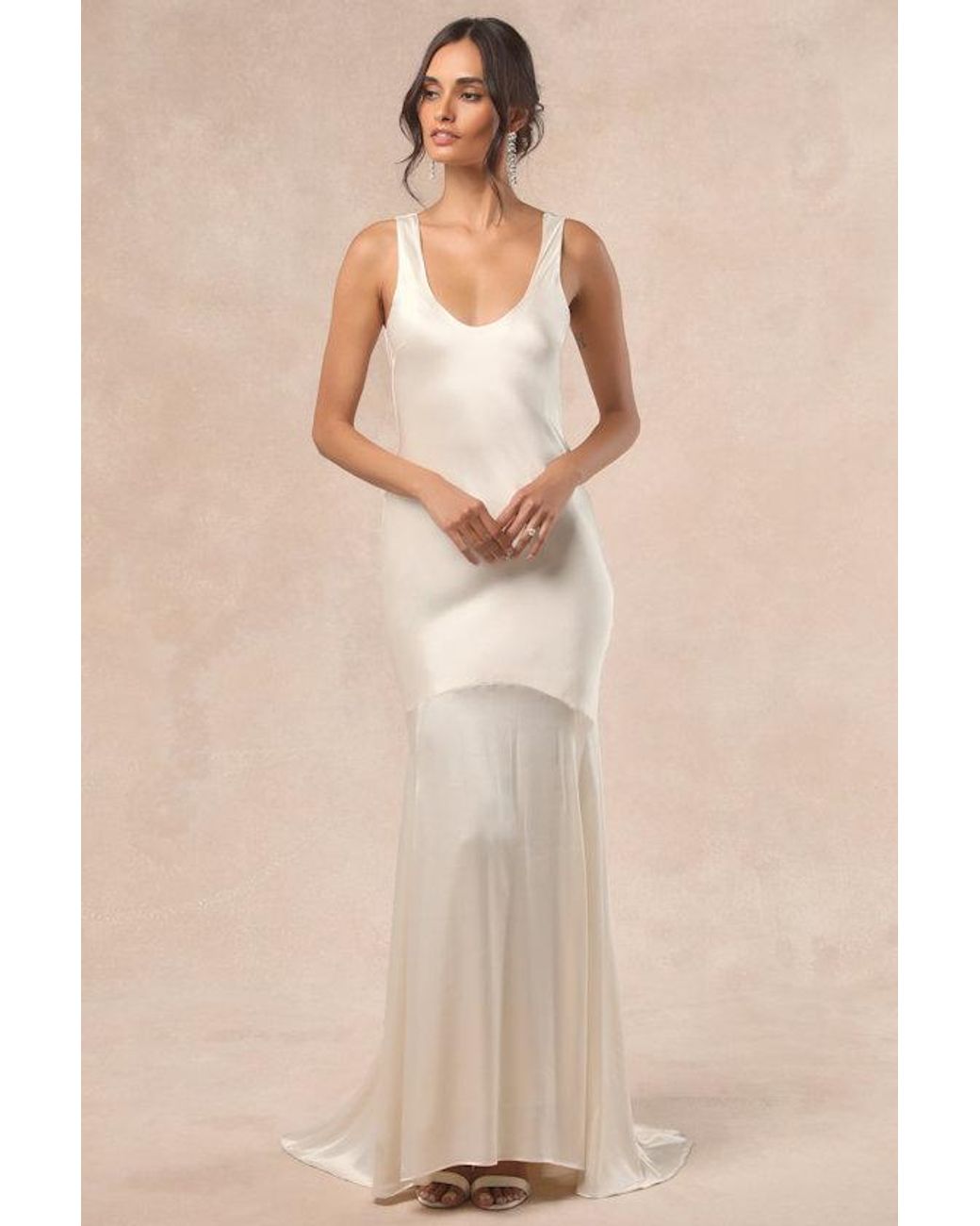 Lulus Natural Love All Of Me Satin Maxi Dress