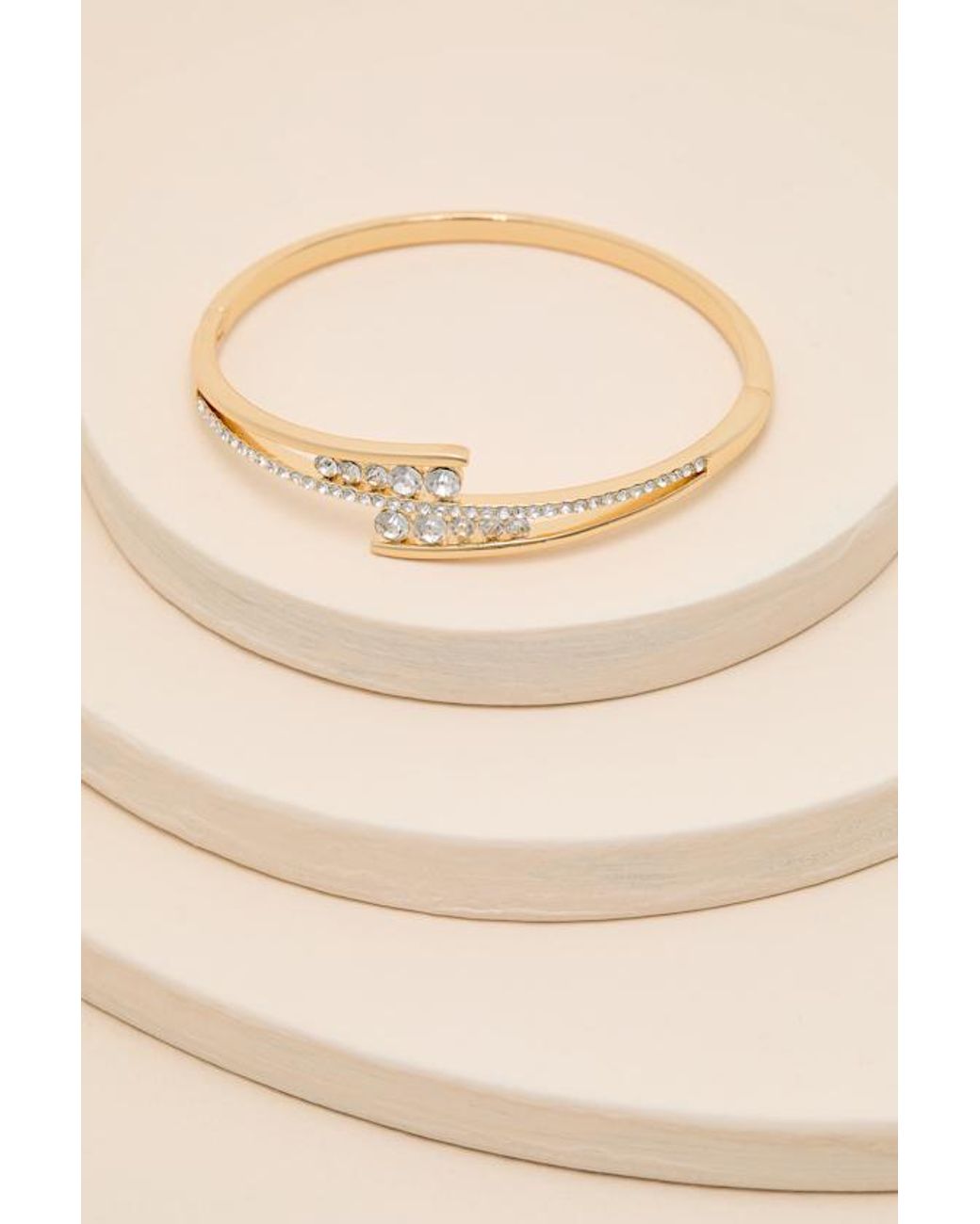 Lulus Natural Sparks Rhinestone Bangle