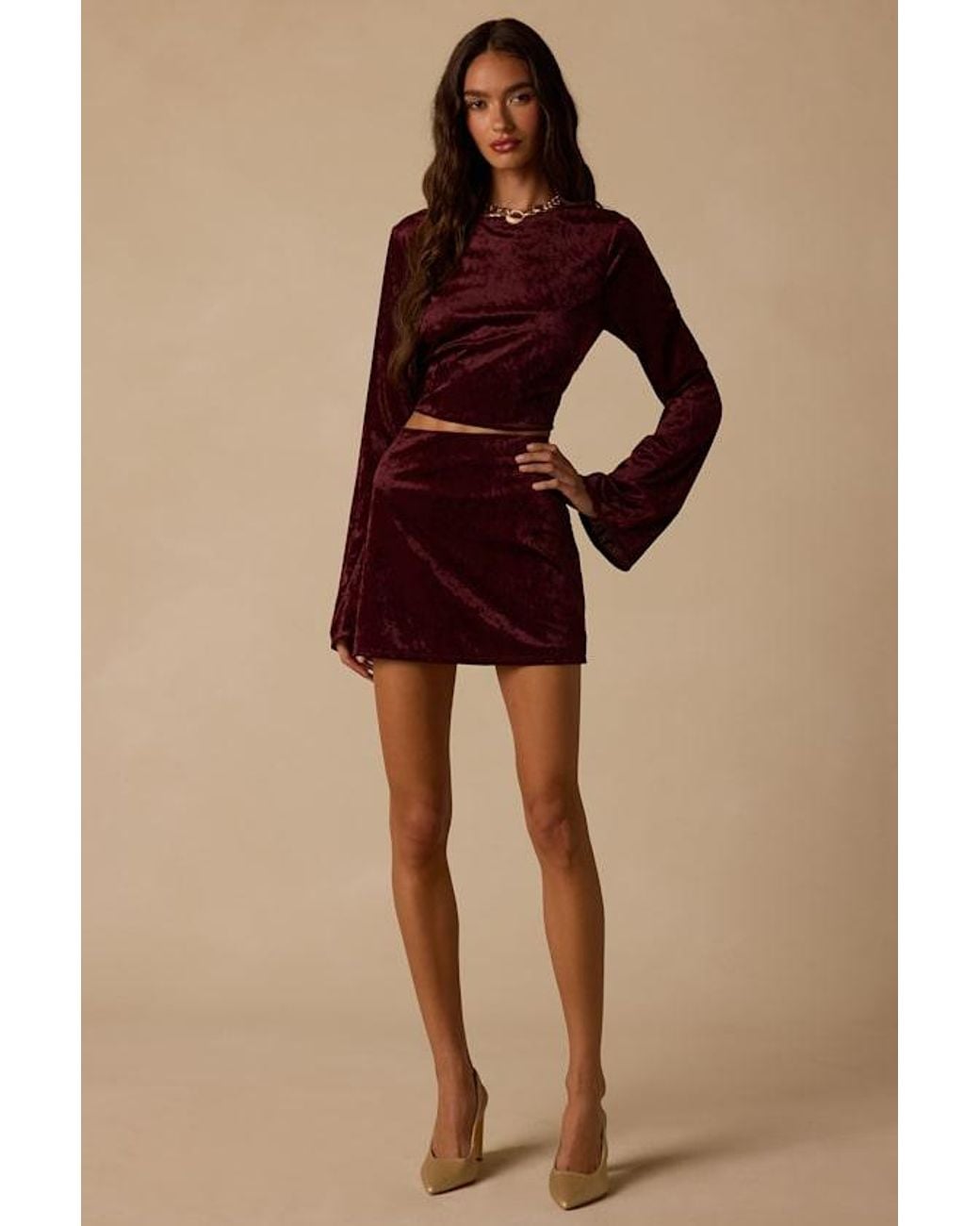 Lulus Red Talaria Velvet High-Rise Mini Skirt