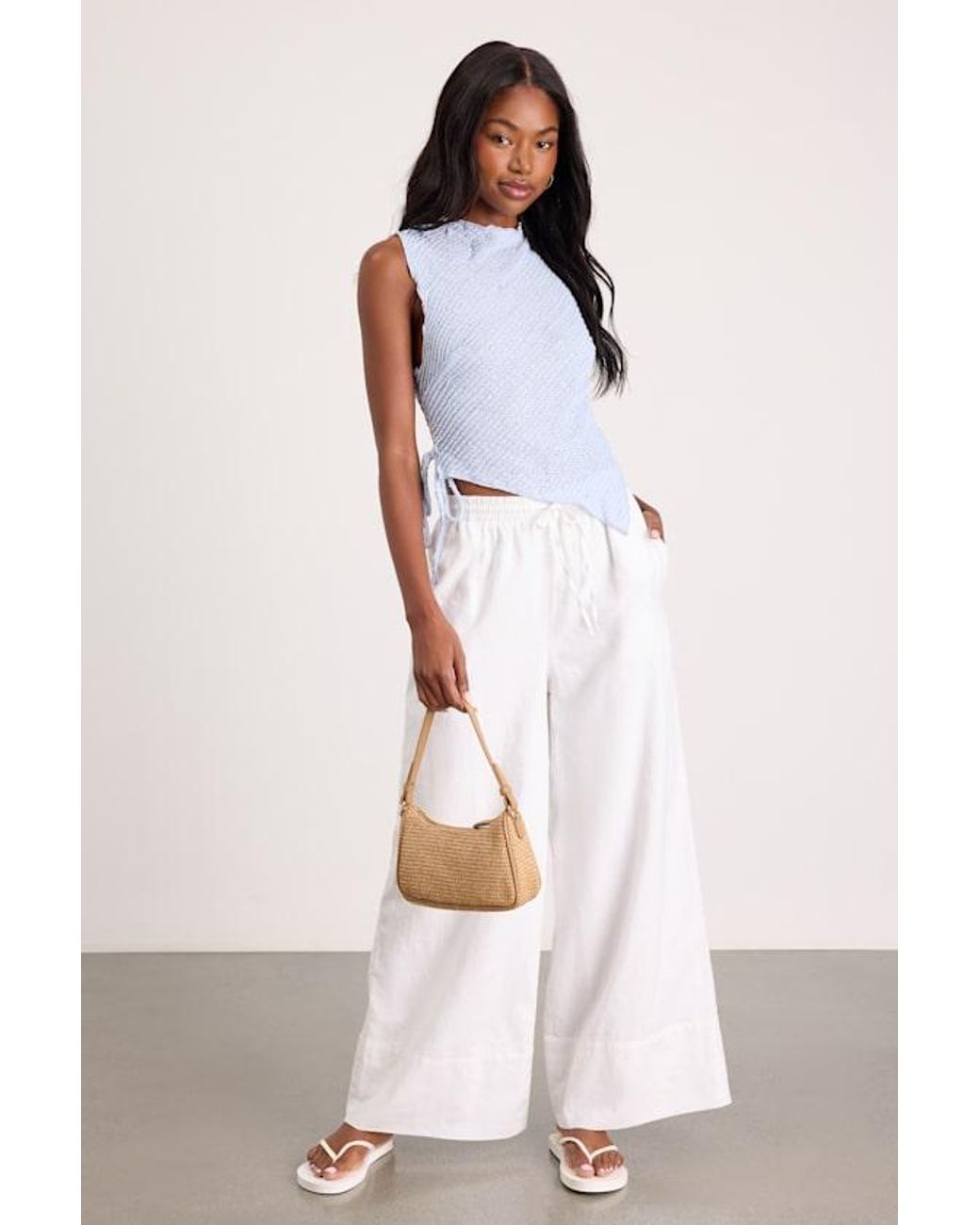 Lulus White Kye Crochet Lace Asymmetrical Tank Top